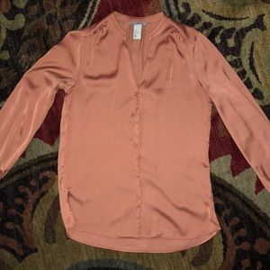 Silk blouse button down top